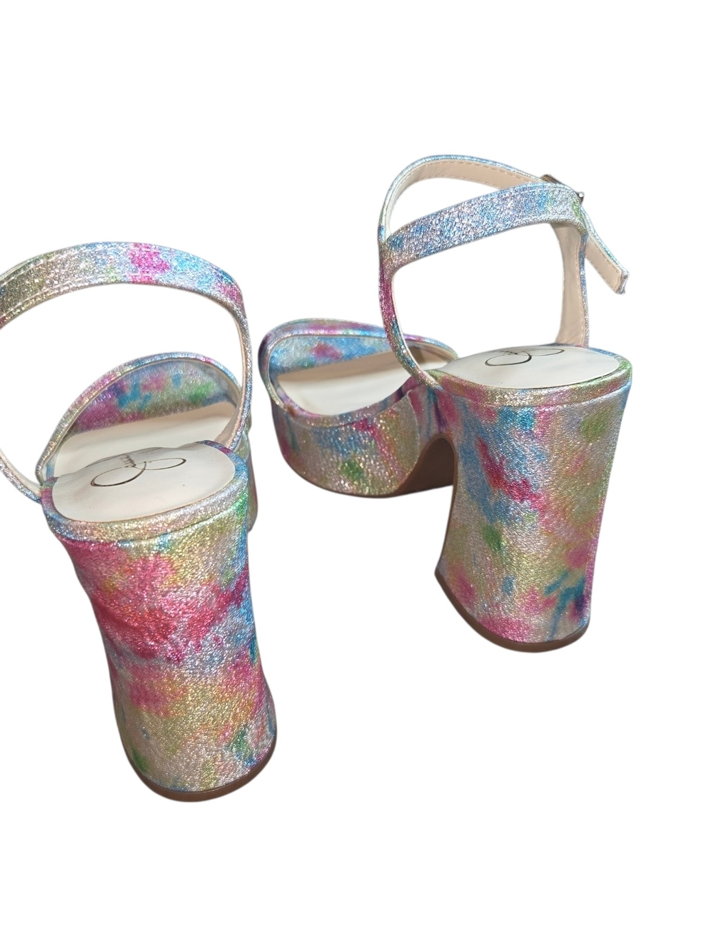 Jessica Simpson Iridescent Multi-Color Platform Block Heels - Picture 7 of 10